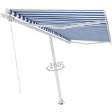  Samostojeća tenda na ručno uvlačenje 400 x 350 cm plavo-bijela | shoptok.hr