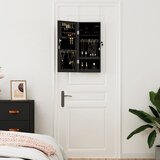  Zidni ormarić za nakit s ogledalom crni 30 x 8,5 x 67 cm | Eponuda.com