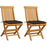 Maison Chic Vrtni stoli - Stol za vrt s taupe blazinami 2 kosa trdna tikovina JS2047, (21876792) | Shoptok.si
