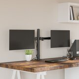 vidaXL Dvojni nosilec za monitor črno jeklo VESA 75/100 mm Cene