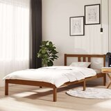  Posteljni okvir medeno rjav iz trdnega lesa 100x200 cm, (20644274) Cene