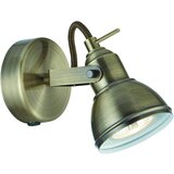 Searchlight Focus 1-svetilna nastavljiva notranja stenska svetilka, antična medenina, GU10, (22100963) | Shoptok.si