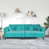  Baršunasta sofa s jastukom s jastukom 3 pcs Tirkizna 208 cm Baršun | shoptok.hr