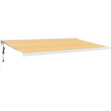 vidaXL Tenda na uvlačenje žuto-bijela 5 x 3 m od tkanine i aluminija | shoptok.hr