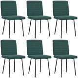 vidaXL Blagovaonske stolice 6 kom tamnozelene baršunaste | shoptok.hr