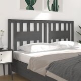  Uzglavlje sivo 186 x 4 x 100 cm od masivne borovine | shoptok.hr