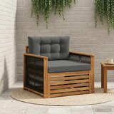  Srednja sofa za van Prirodna - Prirodno i antracit Crno užad | shoptok.hr