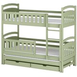 Molarem Home Drveni dječji krevet na kat Blanka s tri kreveta i ladicom - olive - 160x80 cm - Bez madraca | shoptok.hr