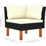  9-dijelna vrtna garnitura od poliratana s jastucima crna | shoptok.hr