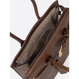 Shelvt Brown handbag with a decorative buckle in gold | shoptok.hr