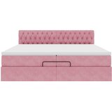  Okvir kreveta s madracima ružičasti 200x200cm baršunasti | shoptok.hr