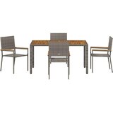  Komplet za jedilnico v vrtu 5 pcs Siva poli ratan, (5000288410) | Shoptok.si