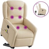 Maison Chic masažni naslanjač - Relax naslanjač s funkcijo vstajanja krem blago, (22061628) | Shoptok.si