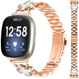 INF zamenjava/združljiv del – roza zlata zapestnica s štiriperesno deteljico za fitbit versa 4/3/Sense 2 – jekleni pas, (5000130033) | Shoptok.si