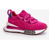 Boto Suede Women Sneakers On Platform With Thick Lacing Fuchsia Artiker | Shoptok.si