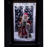 Christmas Decoration Lantern with Santa White Carols Lights | shoptok.hr