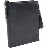 Fashion Hunters Large navy blue genuine leather wallet for men | Shoptok.si