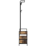 vidaXL Obešalnik za plašče Star les 75 x 34 x 184 cm Konstruiran les | Shoptok.si