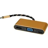 USB-C priključni kabel 0.10 m 12.03.3155 crna/zlatna [1x muški konektor USB-C™ - 1x ženski konektor HDMI]