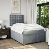 vidaXL Boxspring postelja z vzmetnico svetlo siva 120x190 cm blago | Shoptok.si