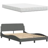  Krevet s madracem Hanko tamnosivi 140x190 cm od tkanine | shoptok.hr