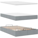 vidaXL Otomanski posteljni okvir z vzmetnico siv 120x190 cm blago | Shoptok.si