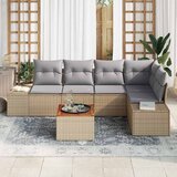  Sjedeća garnitura za vrt 6 kom. Bež i svijetlo siva poliratan 264 x 154 x 69 cm | shoptok.hr