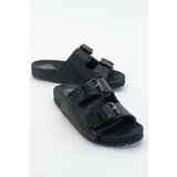 LuviShoes Diamo Black Suede Genuine Leather Women's Slippers Cene