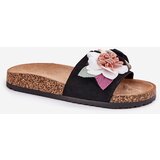 Boto EVENTO Women's Slides With Flowers On Cork Platform Black Zinrosa | shoptok.hr