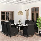  9-dijelni vrtni blagovaonski set s jastucima crni | shoptok.hr