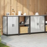 vidaXL Set za kuhinjsku pohranu 3 pcs Srebro 210 x 50 x 92 cm | shoptok.hr