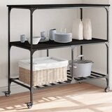 vidaXL Kuhinjska kolica crna 100 x 50 x 95 m od konstruiranog drva | shoptok.hr
