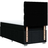 vidaXL Box spring postelja z vzmetnico črn 90x190 cm blago | Shoptok.si
