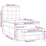 vidaXL Box spring postelja z vzmetnico temno rjava 100x200 c | Shoptok.si