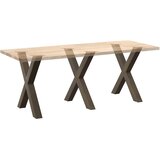  Noge za blagovaonski stol u obliku slova X, 3 kom, prirodni čelik, 70 x (72-73) cm, čelik | shoptok.hr