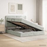  s madracem i skladištem Svjetlosiva 140 x 190 cm Baršun | shoptok.hr