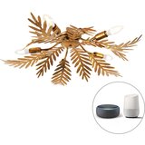 QAZQA Vintage Smart stropna svetilka, zlata z 5 WiFi E14 - Botanica Cene