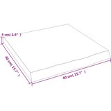  Zidna polica svjetlosmeđa 40x40x(2-4) cm obrađena hrastovina | shoptok.hr