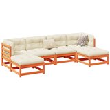 vidaXL 6-dijelni set vrtnih sofa s jastucima voštano smeđi od borovine Cijene