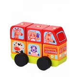 Cubika drvena igračka konstruktor mini autobus, 7 elemenata Cene