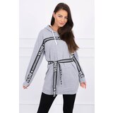 Kesi Dress decorated with a tape with gray inscriptions Cene