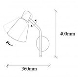 Opviq Zidna lampa SIVANI CRNA, metalna 14 x 36 x 40 cm, E27 W41, Sivani - MR-664 | shoptok.hr