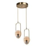 Opviq Ahu 2 Li Tepsili Bal Camlı Eskitme Sarkıt Copper Chandelier | ePonuda.com