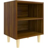  Noćni ormarić s drvenim nogama smeđi hrast 40 x 30 x 50 cm | shoptok.hr