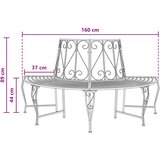  Klupa pod drvetom 4-Broj sjedala 160 x 80 x 89 cm Čelik Crna | shoptok.hr
