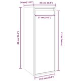  Zidni ormarić 30 x 30 x 80 cm od masivne borovine | shoptok.hr