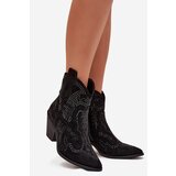 Boto Insulated Women's Cowboy Ankle Boots With Decoration Black Lelira | Shoptok.si