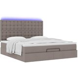  Otomanski krevet s madracem i LED smeđesivi 180x200 cm tkanine | Eponuda.ba