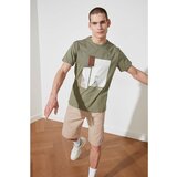 Trendyol Khaki muška standardna majica sa kratkim rukavima i printom siva | krem Cene