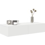  Zidna polica s ladicama bijela 80x33x17 cm izrađeno drvo | shoptok.hr